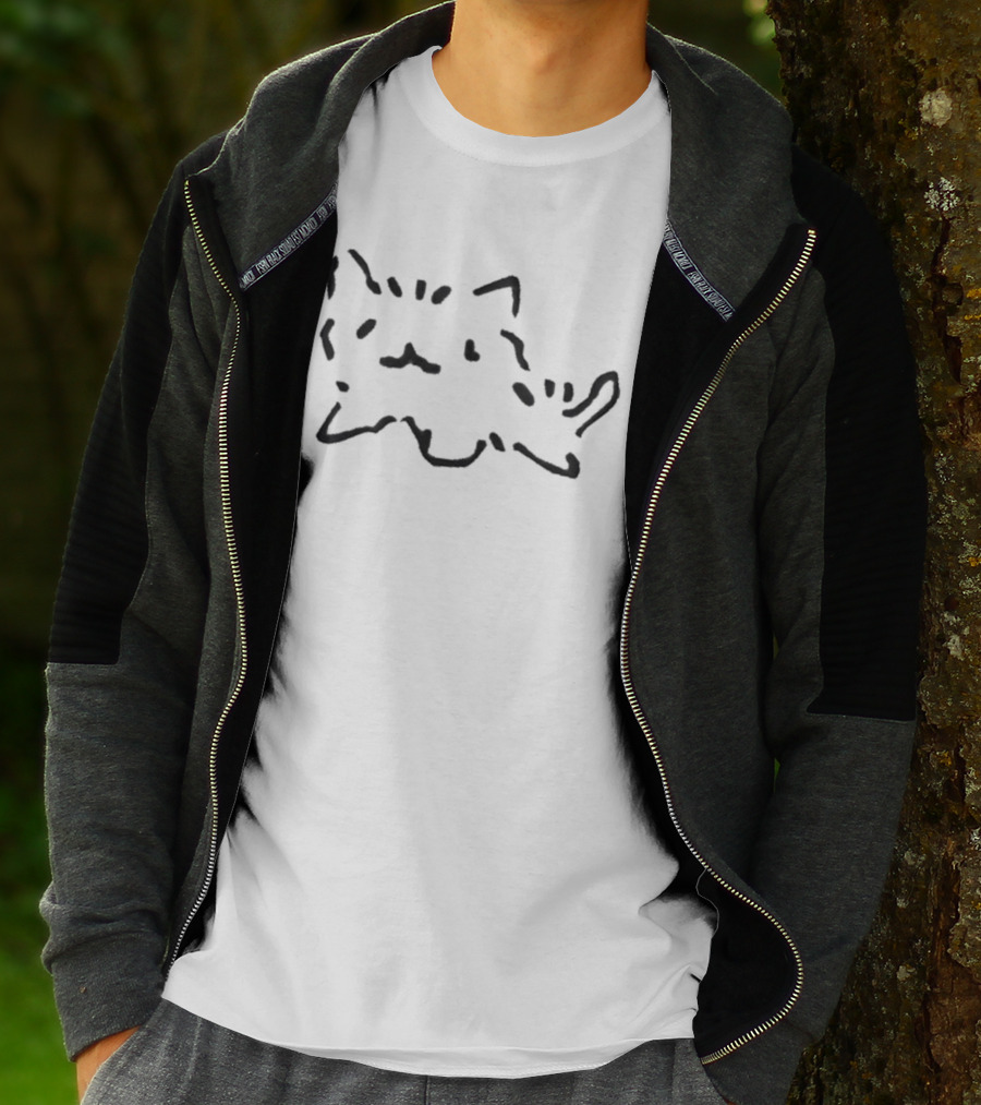 Pukicho Shop Freaky Cat Drawing T-Shirt