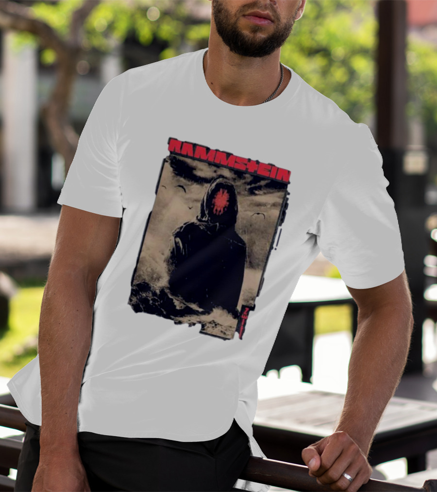 Rammstein Zeithuter Hooded Figure In Stormy Seascape With Birds T-Shirt