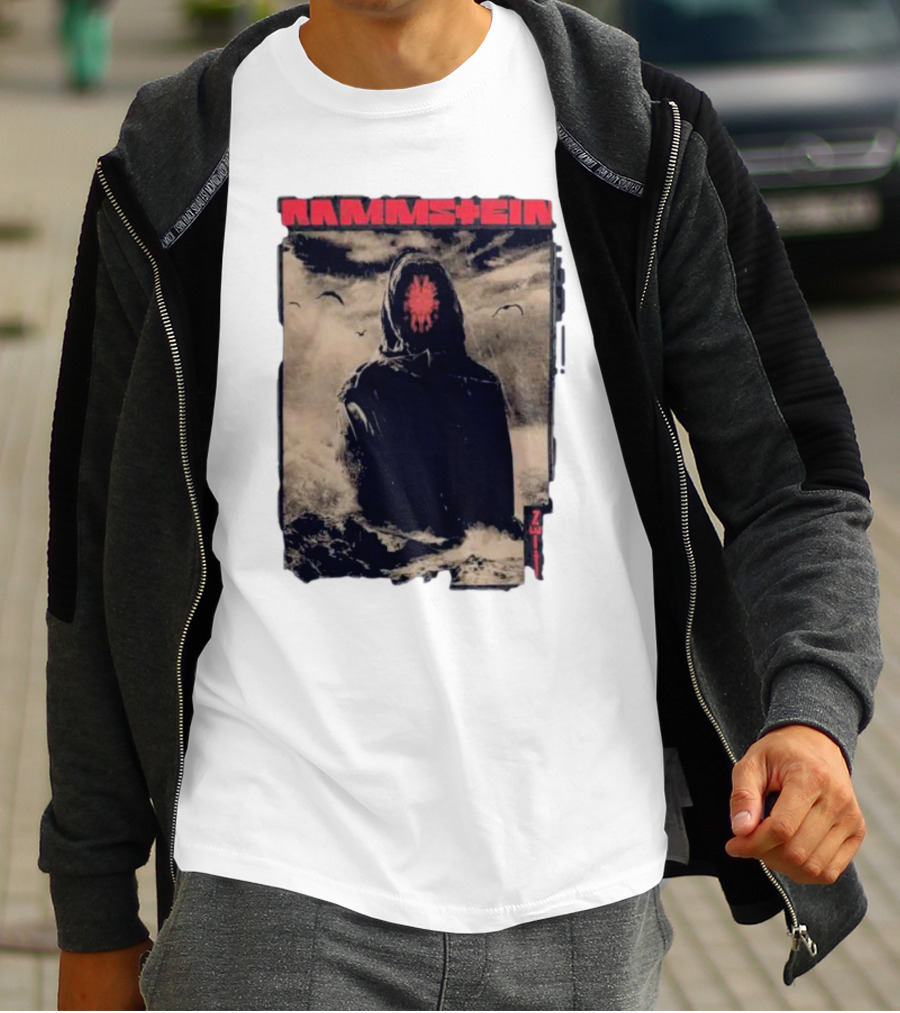 Rammstein Zeithuter Hooded Figure In Stormy Seascape With Birds T-Shirt