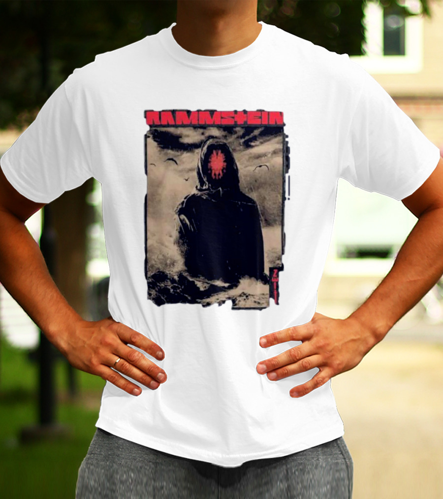 Rammstein Zeithuter Hooded Figure In Stormy Seascape With Birds T-Shirt