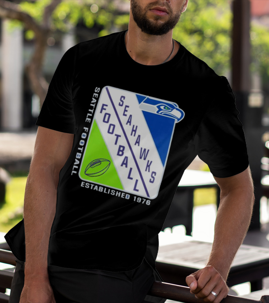 Seattle Seahawks Football Established 1976 Logo Seahawks Head T-Shirt