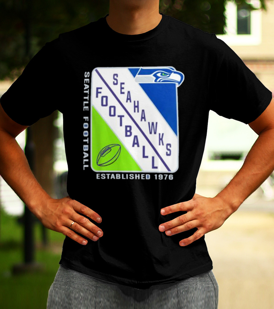 Seattle Seahawks Football Established 1976 Logo Seahawks Head T-Shirt