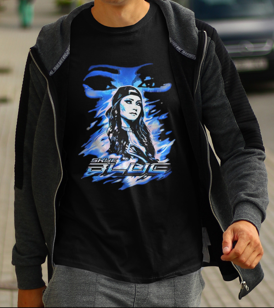 Skye Blue Spookye Blue Blue-Hued Portrait With Intense Eye T-Shirt