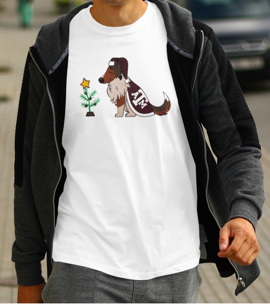 Texas A&M Reveille And Christmas Tree Star T-Shirt