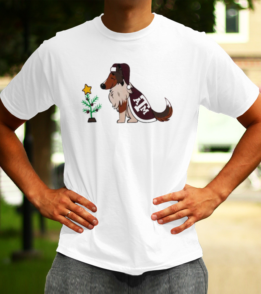 Texas A&M Reveille And Christmas Tree Star T-Shirt