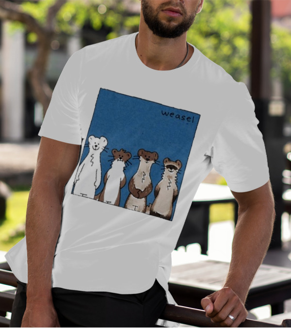 Weasel Quartet Cartoon Art Featuring Four Cute Mustelids T-Shirt