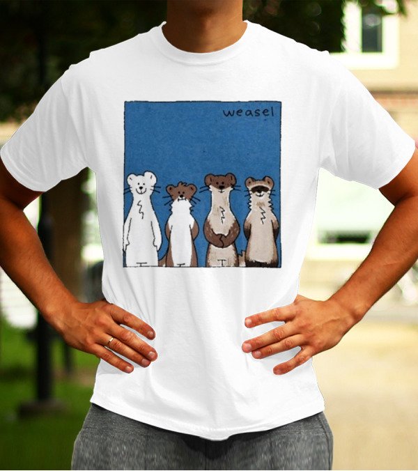 Weasel Quartet Cartoon Art Featuring Four Cute Mustelids T-Shirt
