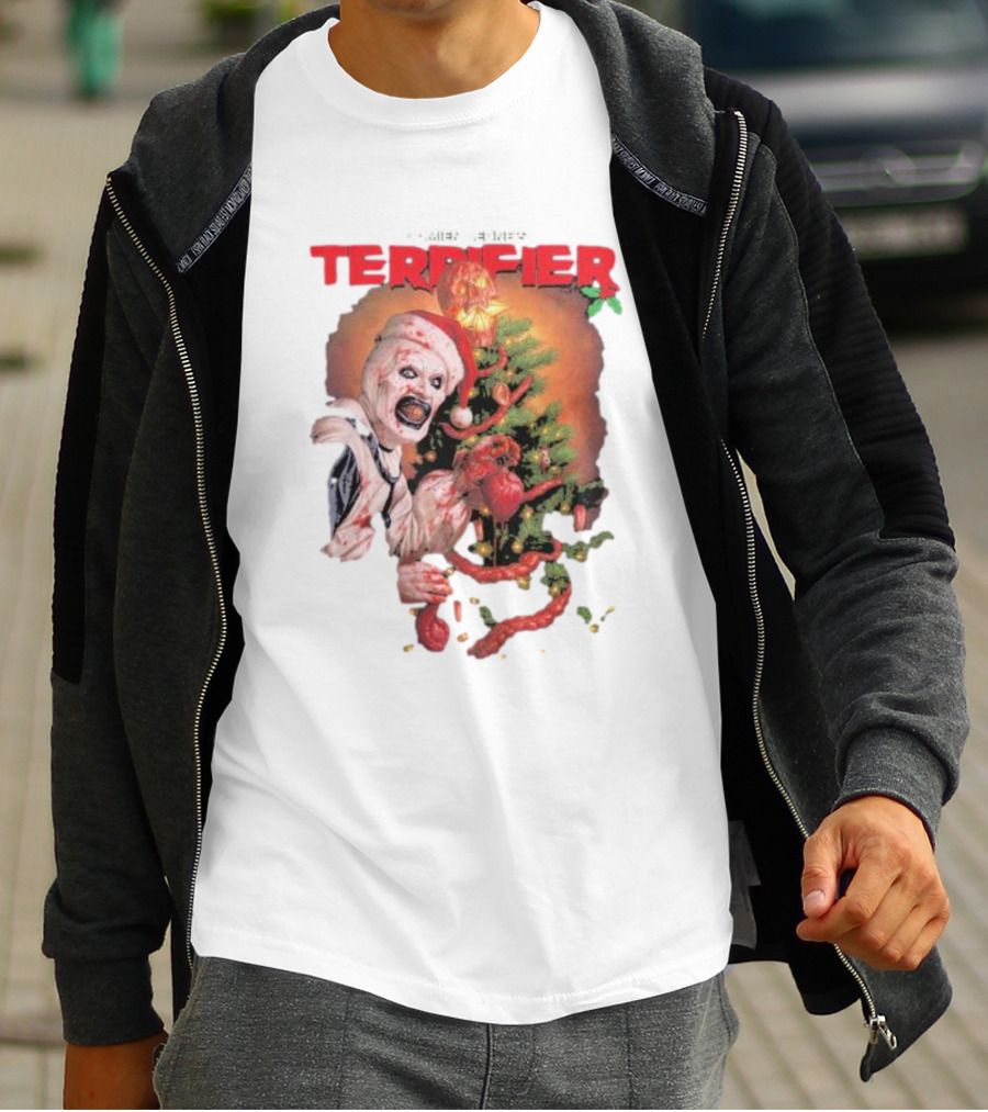 Damien Leone Terrifier Christmas Horror Santa With Christmas Tree T-Shirt