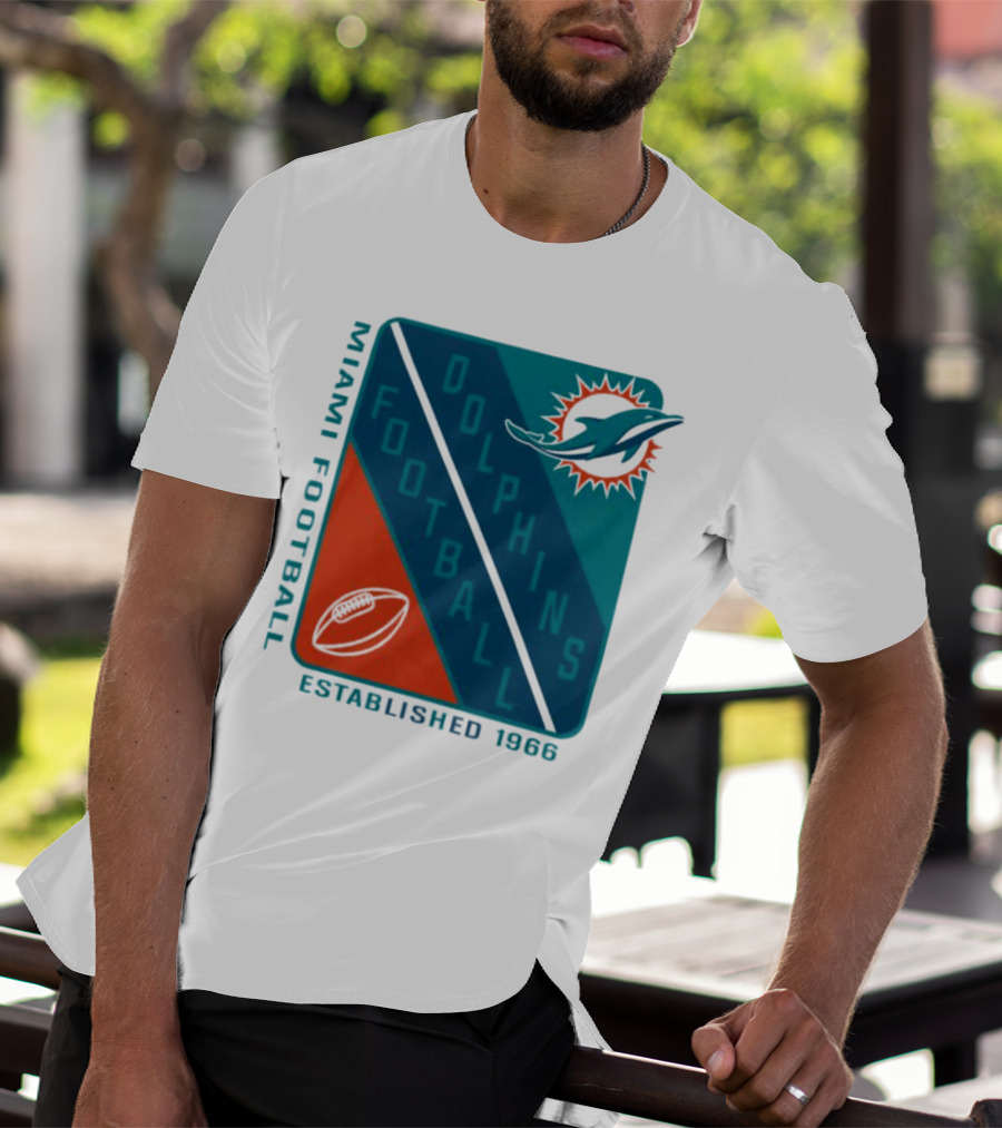 Miami Dolphins Football Established 1966 Logo Shield T-Shirt