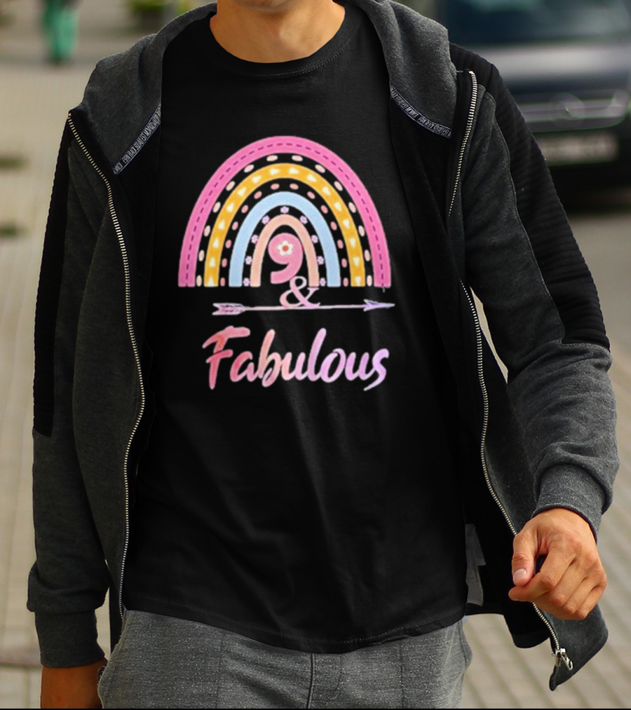 9 And Fabulous Floral Rainbow Arrow T-Shirt