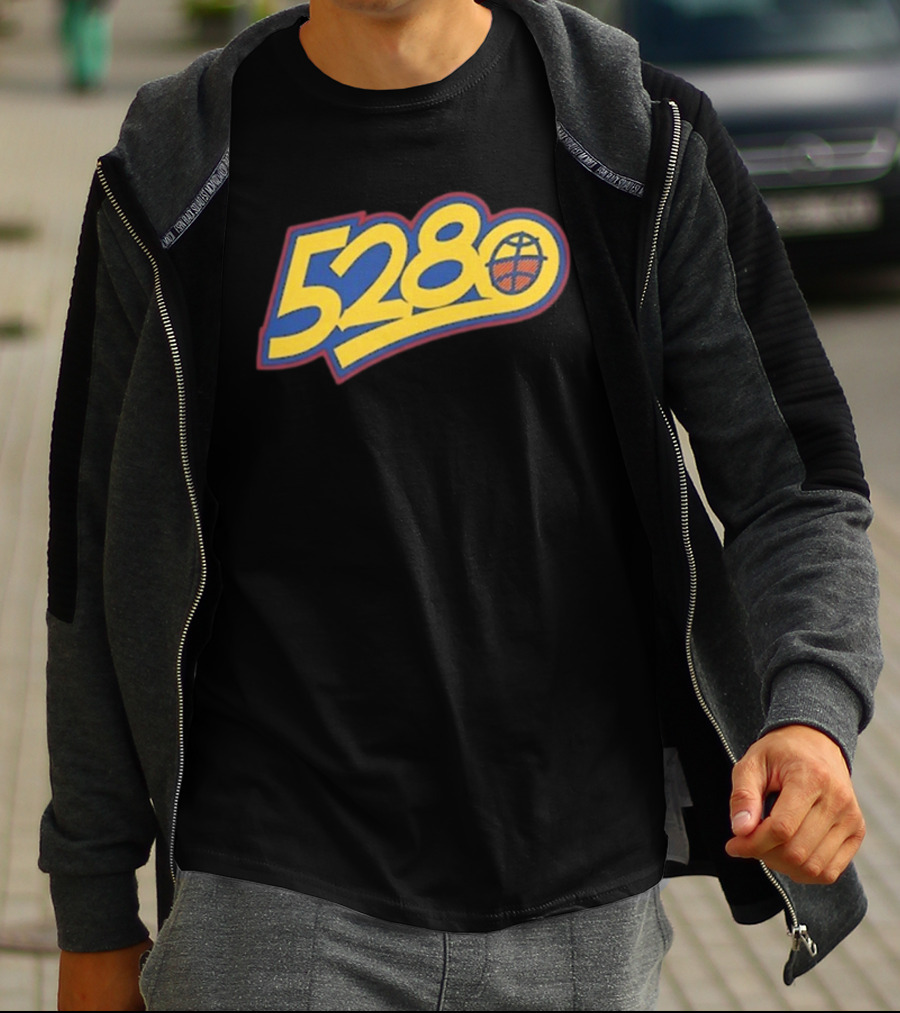 5280 Denver Colorado Basketball Theme T-Shirt