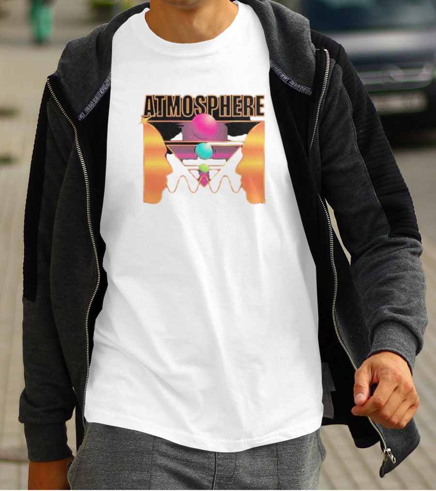 Atmosphere Talk Talk Retro Futuristic Geometric Face Profile T-Shirt