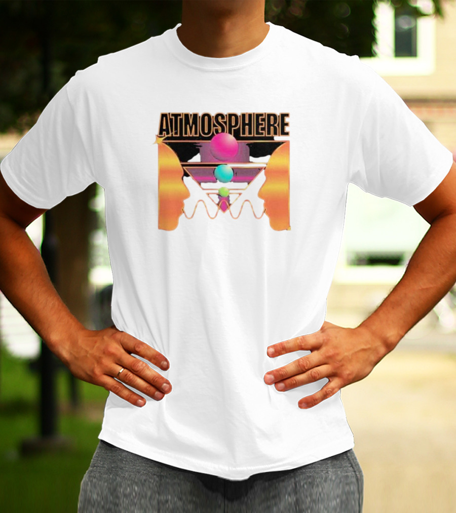 Atmosphere Talk Talk Retro Futuristic Geometric Face Profile T-Shirt
