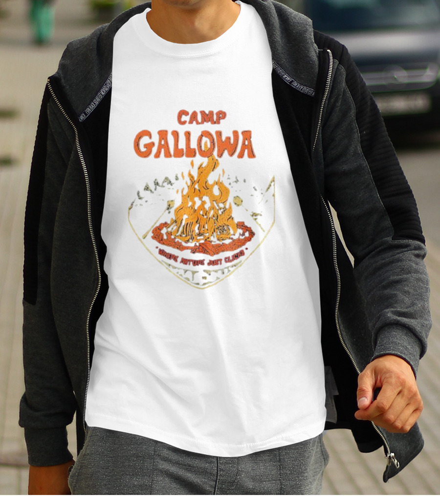 Camp Galloway Where Nature Just Clicks Campfire Adventure T-Shirt