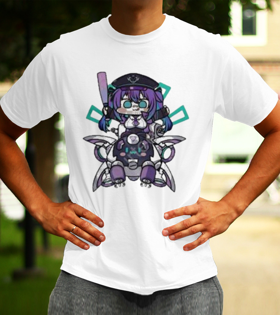 Lewd Cadet Chibi Friendship Purple Robot Companion T-Shirt