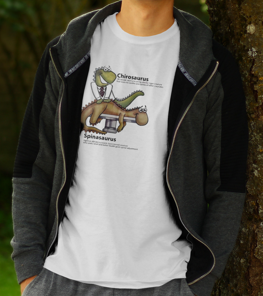 Chirosaurus Caring Doctor And Spinasaurus Seeking Relief T-Shirt