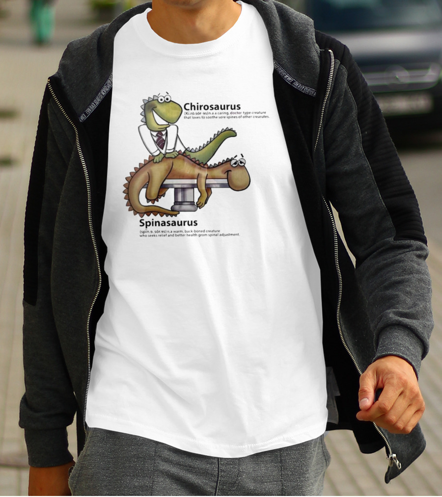 Chirosaurus Caring Doctor And Spinasaurus Seeking Relief T-Shirt