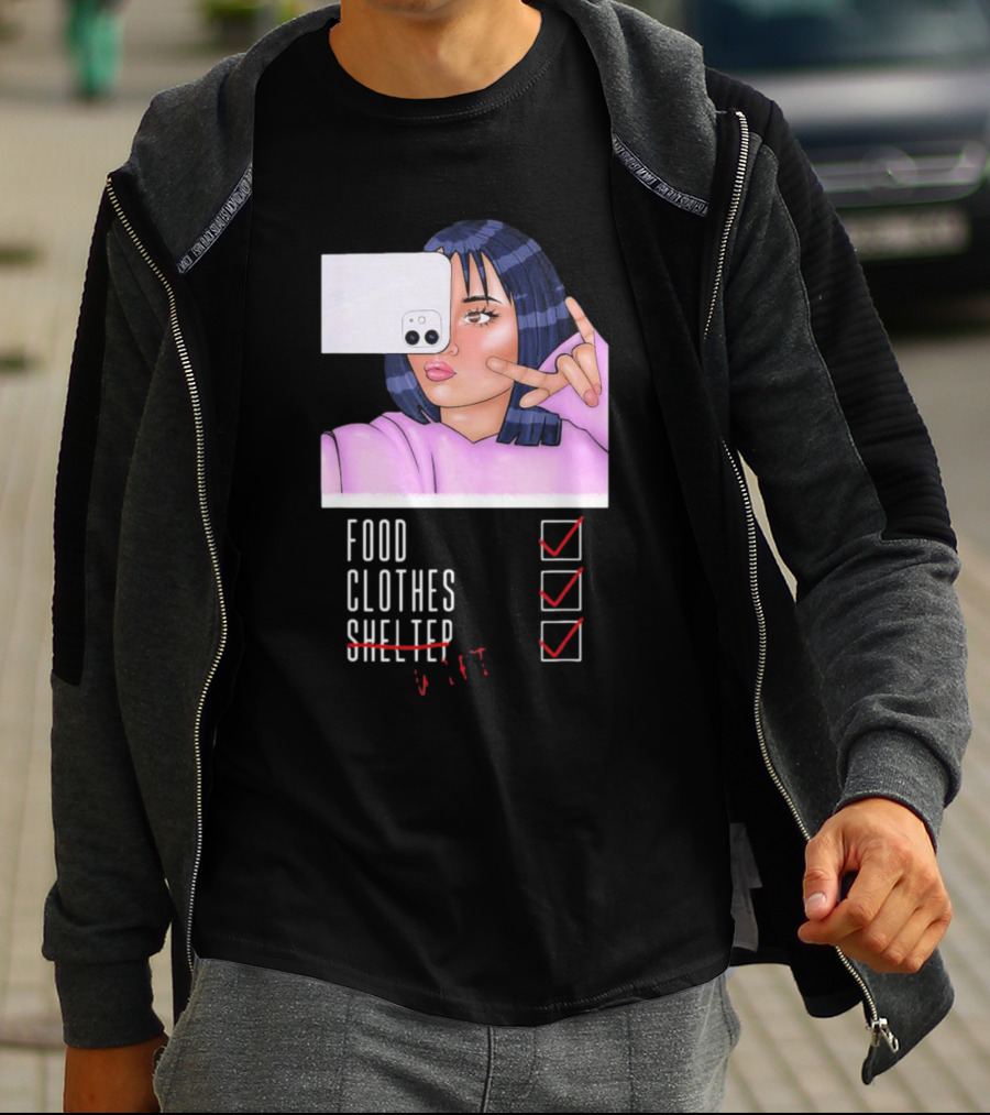 Food Clothes WiFi Digital Selfie Priorities T-Shirt