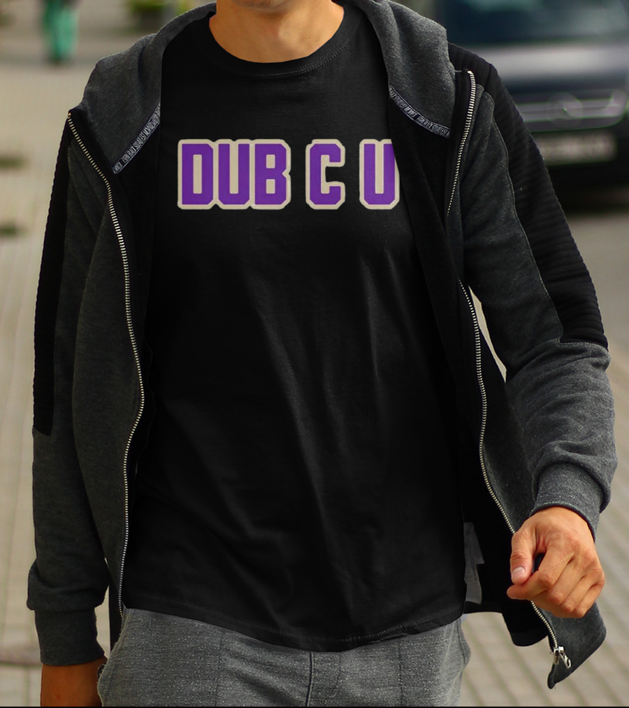 Dub C U Purple Block Letters T-Shirt