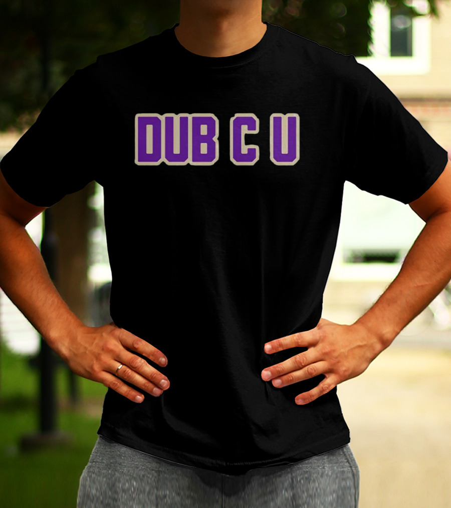 Dub C U Purple Block Letters T-Shirt
