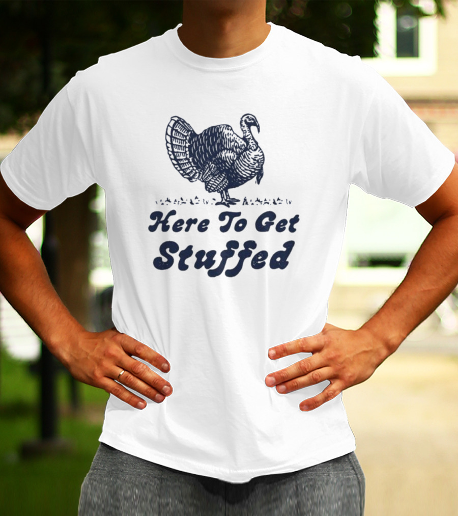 Here To Get Stuffed Turkey Thanksgiving Humor T-Shirt