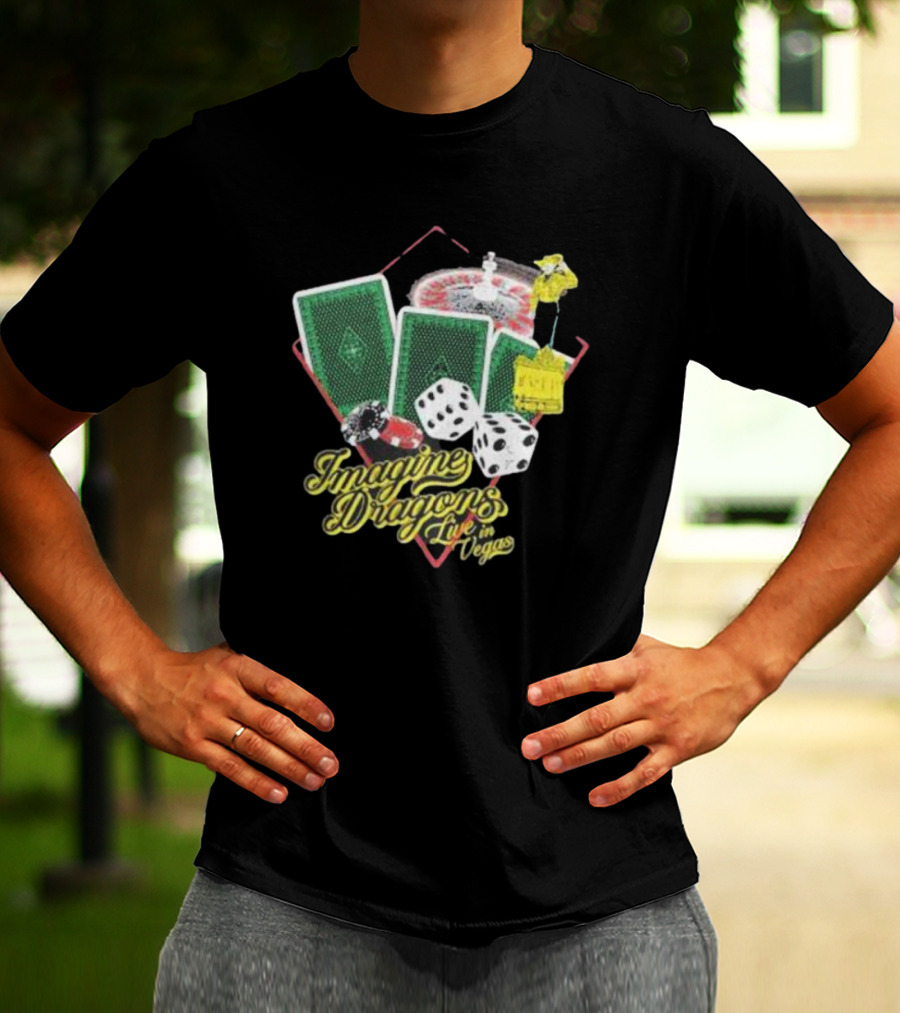 Imagine Dragons Live In Vegas Casino Poker Cards Dice Roulette T-Shirt