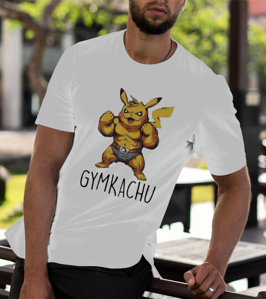 Pikachu Gymkachu Bodybuilder Fitness Pokémon T-Shirt
