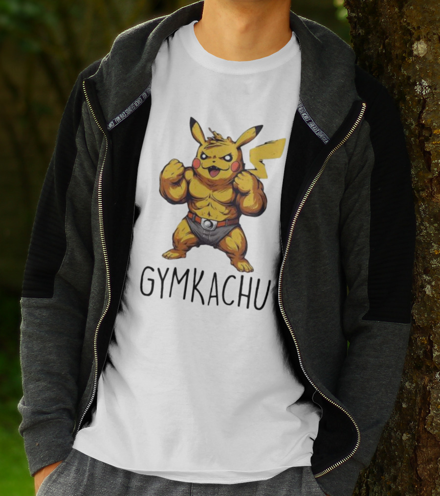 Pikachu Gymkachu Bodybuilder Fitness Pokémon T-Shirt