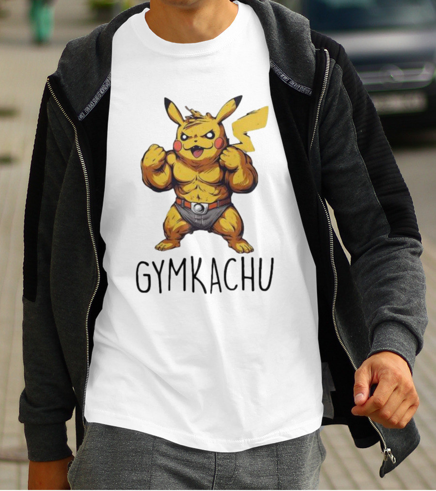 Pikachu Gymkachu Bodybuilder Fitness Pokémon T-Shirt