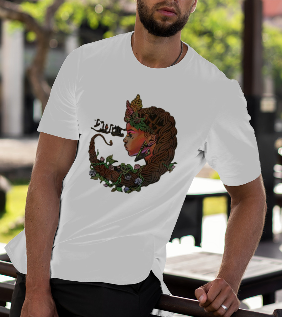 Sa-roc Wild Seeds Braided Hair Floral T-Shirt