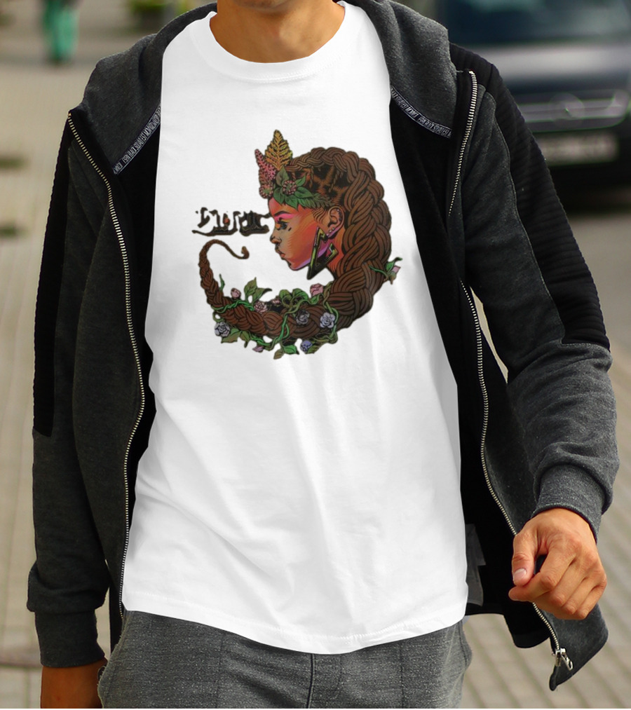 Sa-roc Wild Seeds Braided Hair Floral T-Shirt