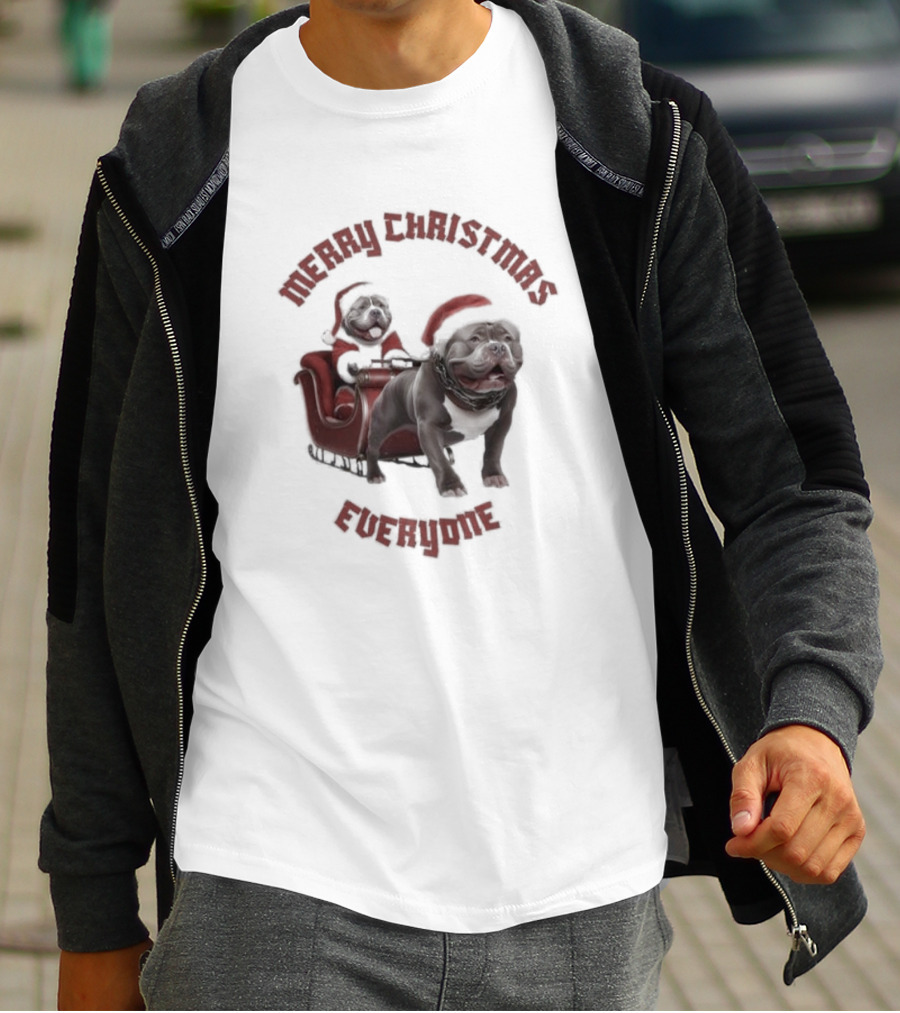 Merry Christmas Everyone American Bully’s Santa Sleigh T-Shirt