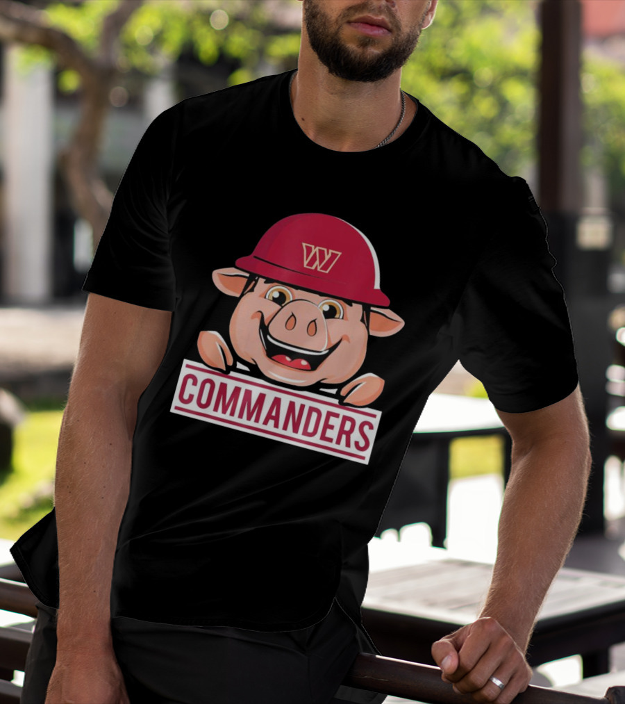 Commander Pig With Hard Hat T-Shirt