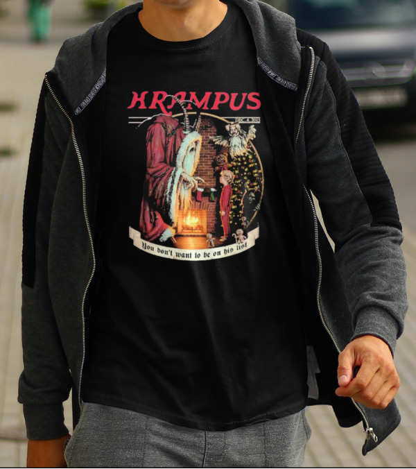 Krampus You Don't Want To Be On His List Christmas Scene T-Shirt