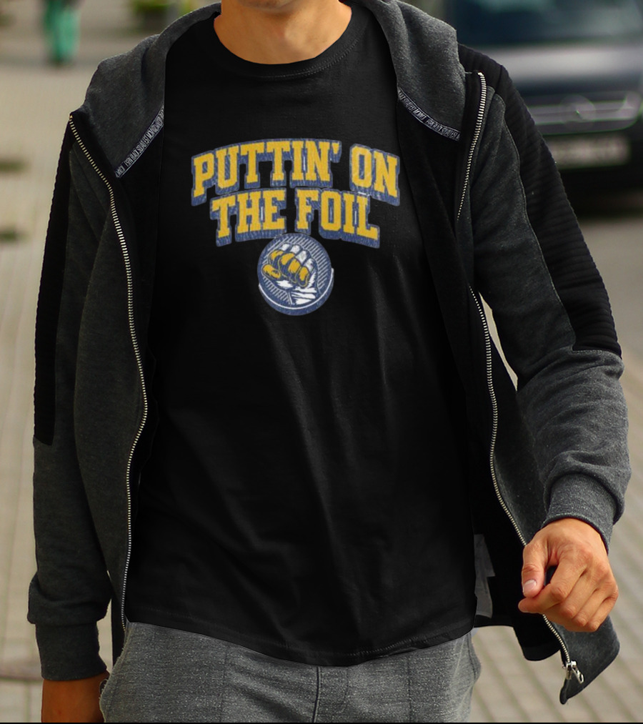 Puttin On The Foil Hockey Inspired Knuckle Patch T-Shirt