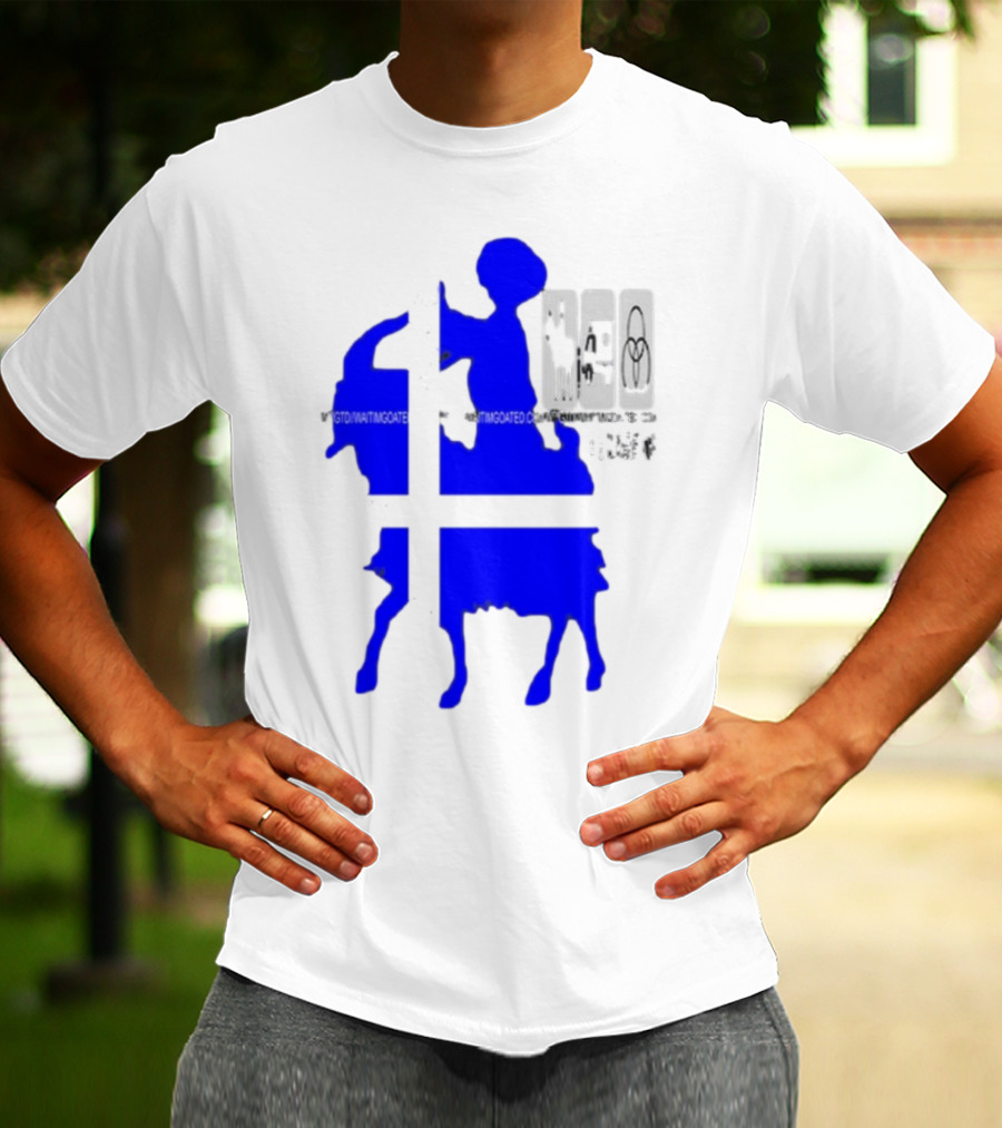 Wait Im Goated Luck Charm Greek Flag Goat T-Shirt