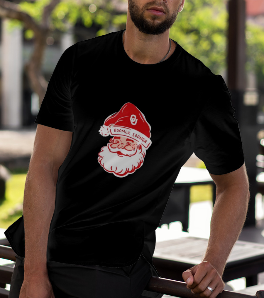 Boomer Sooner Santa Claus Christmas OU T-Shirt