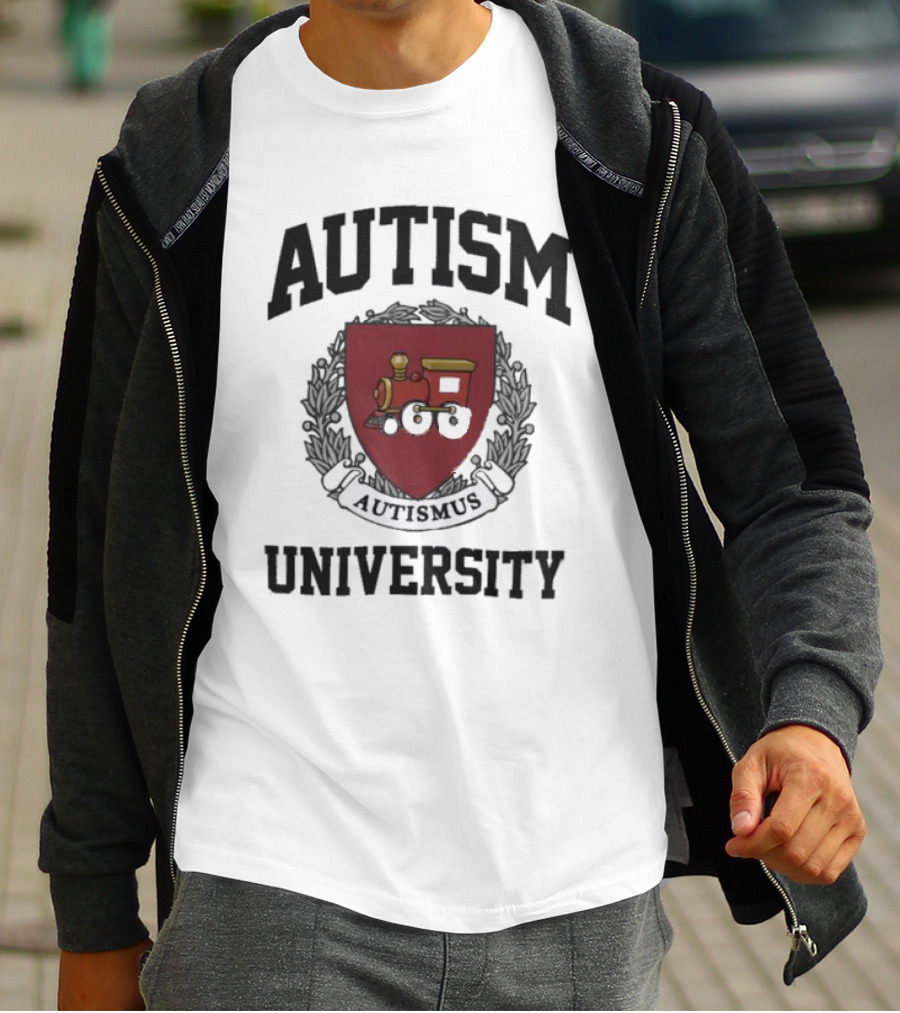 Autism Autismus University Train Emblem T-Shirt