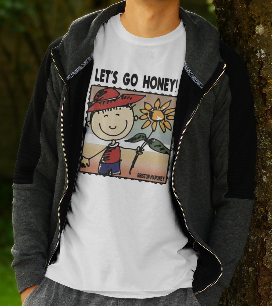 Briston Maroney Let's Go Honey Cartoon Figure With Sunflower T-Shirt
