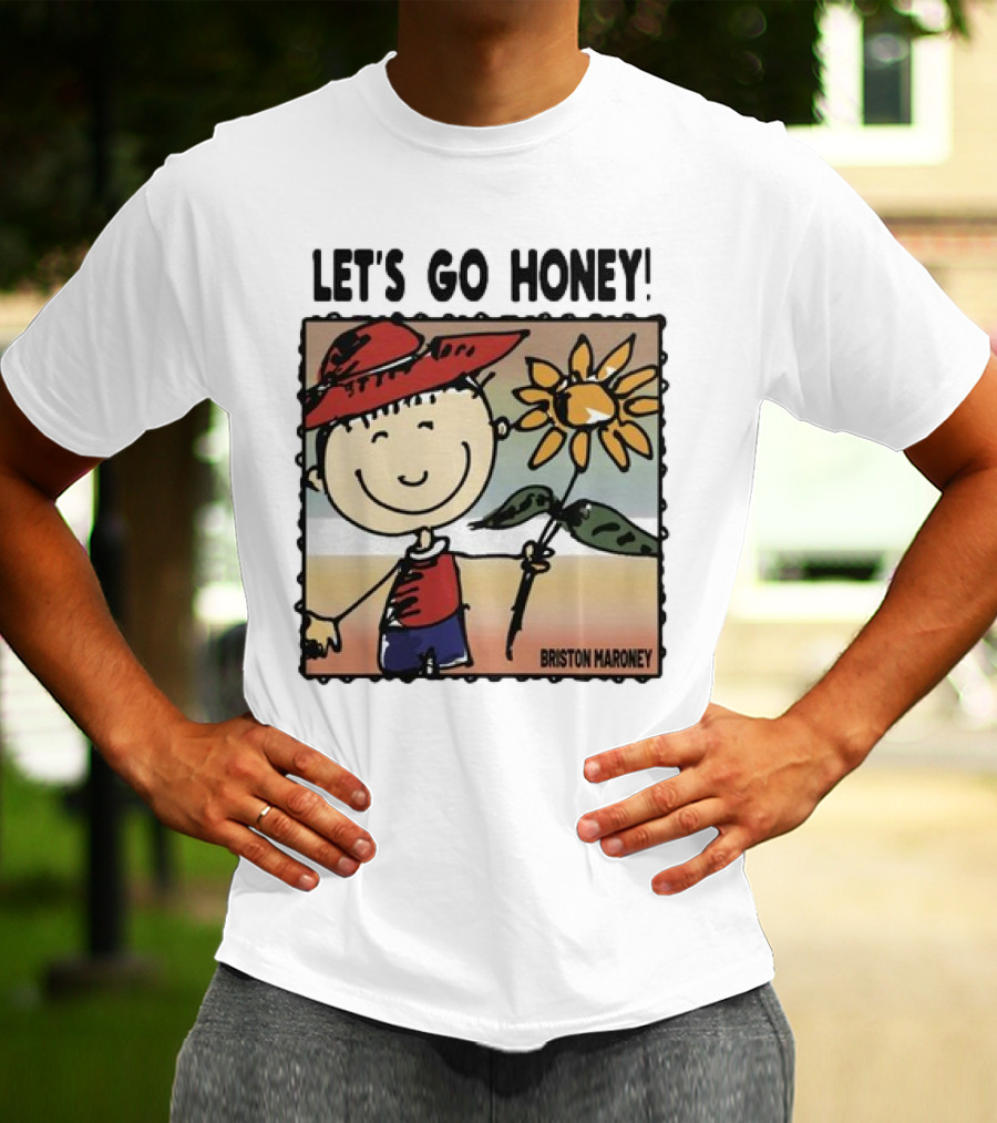 Briston Maroney Let's Go Honey Cartoon Figure With Sunflower T-Shirt