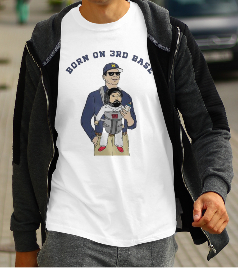 Cryin’ Ryan Born On 3rd Base Baseball Dad Baby Carrier Bottle T-Shirt