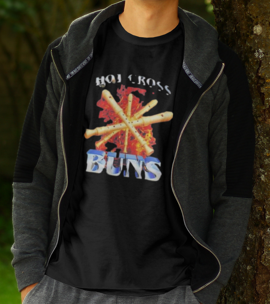 HOT CROSS BUNS Recorders Flame Crossed T-Shirt