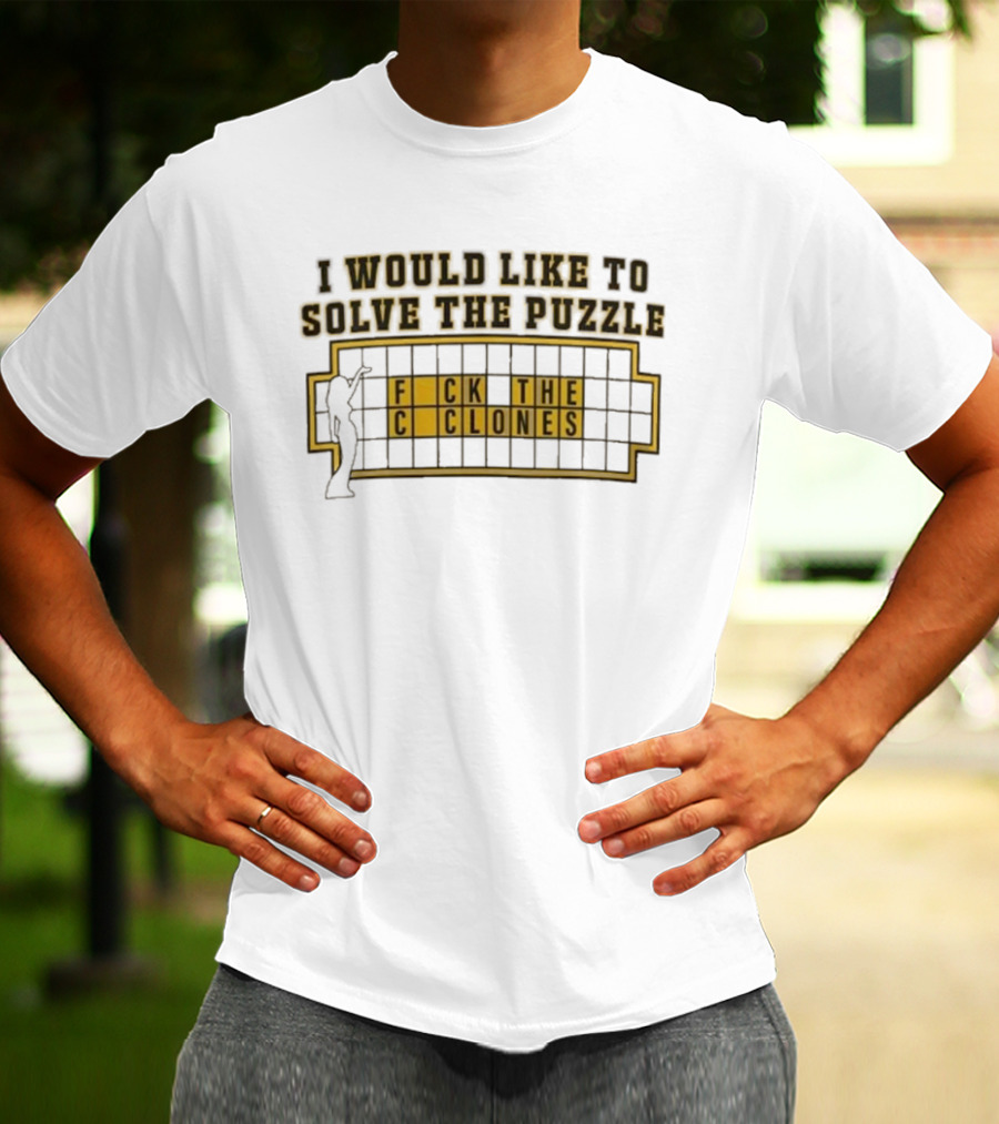Iowa Football Rivalry Hawkeyes Solve The Puzzle Clones Joke T-Shirt