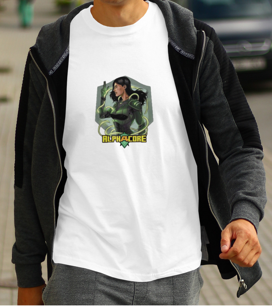 Kara Lynne Ingrid Valdez Alphacore Hero With Energy Tendrils T-Shirt