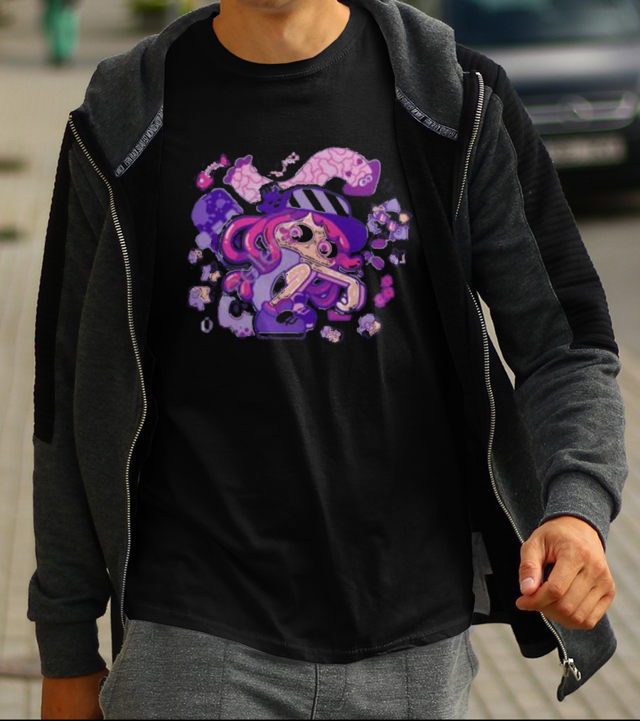 Theyetee Hotlantis Inkling Squid Girl Purple Splatoon T-Shirt
