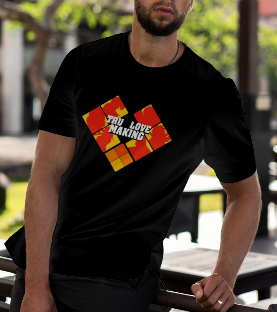 TRU LOVE MAKING Red And Yellow Geometric Heart T-Shirt