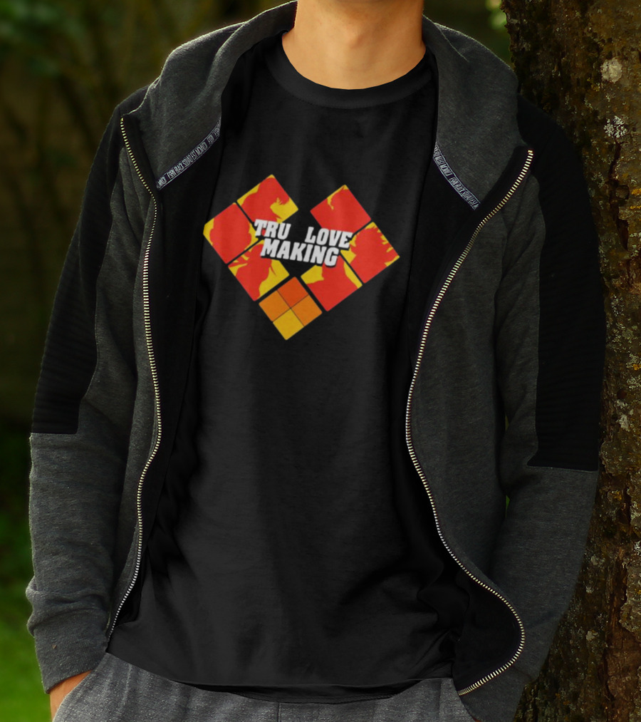 TRU LOVE MAKING Red And Yellow Geometric Heart T-Shirt