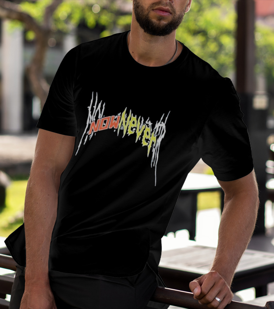 Xplr Now Never Band Text In Stylized Distorted Font T-Shirt
