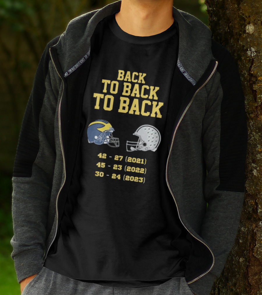 Back To Back To Back Funny Michigan Wolverines Football Free Jim Harbaugh Game T-Shirt