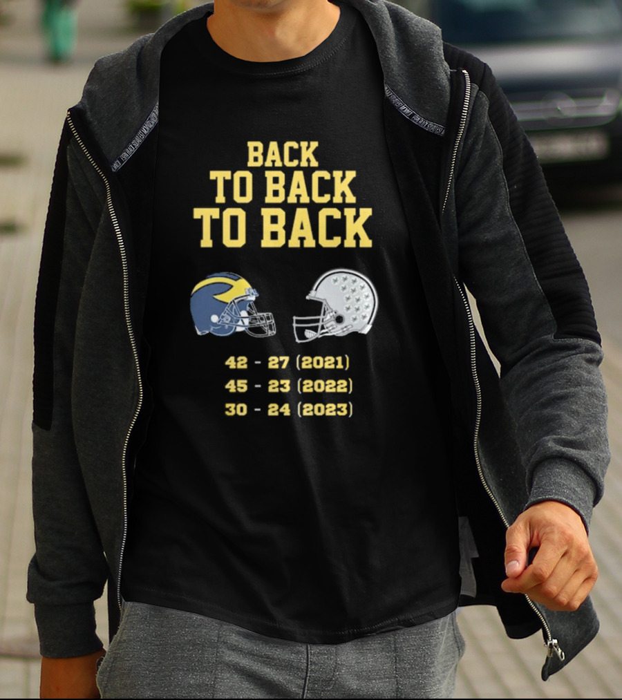 Back To Back To Back Funny Michigan Wolverines Football Free Jim Harbaugh Game T-Shirt